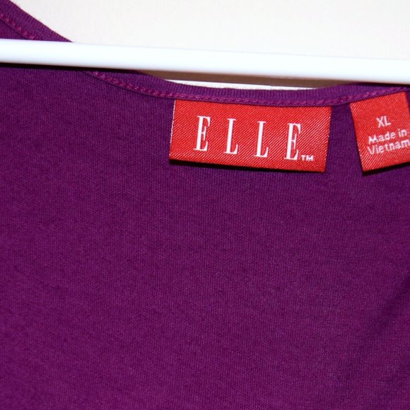 Elle Wine Colored Ruffle Front Blouse - Picture 3 of 5